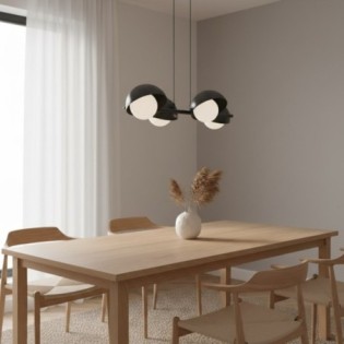 Suspension Nordessa noire (4 lumières)