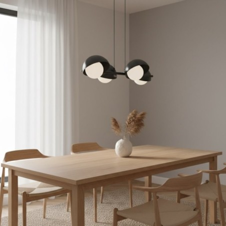 Suspension Nordessa noire (4 lumières)