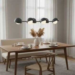 Suspension Nordessa noire (6 lumières)