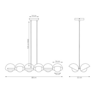 Suspension Nordessa blanche (6 lumières)