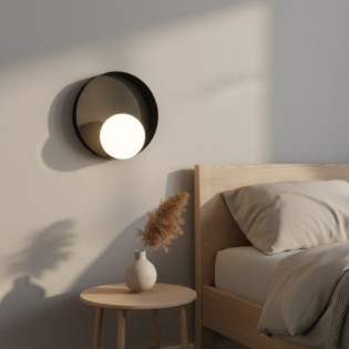 Applique mural Halvia noir.