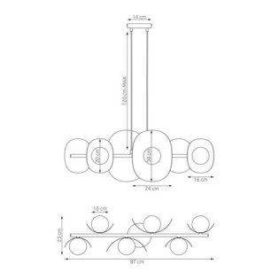 Suspension Lithora moka (6 lumières)