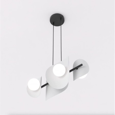 Suspension Lithora grise (4 lumières)