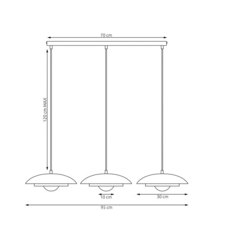 Suspension Arka noire (3 lumières)