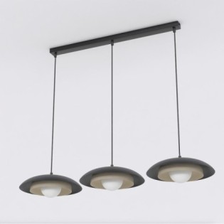 Suspension Arka noir+moka (3 lumières)