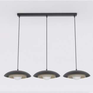 Suspension Arka noir+moka (3 lumières)
