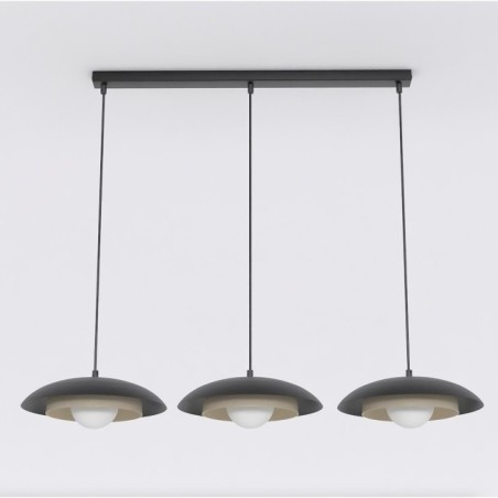 Suspension Arka noir+moka (3 lumières)