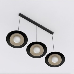 Suspension Arka noir+moka (3 lumières)