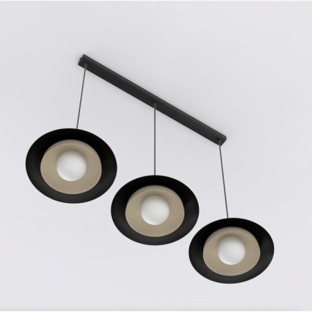 Suspension Arka noir+moka (3 lumières)
