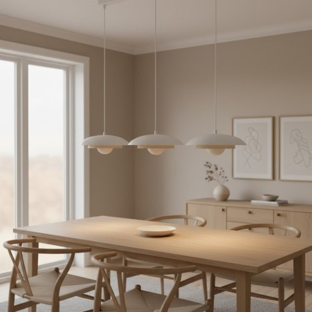 Suspension Arka blanc+moka (3 lumières)