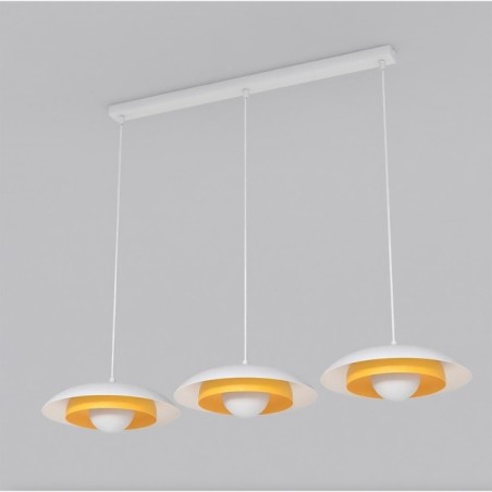 Suspension Arka blanche+orange (3 lumières)