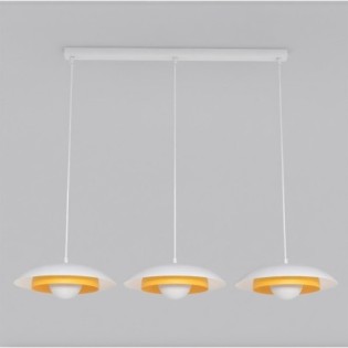 Suspension Arka blanche+orange (3 lumières)