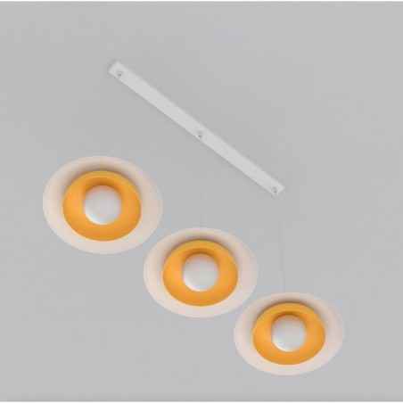 Suspension Arka blanche+orange (3 lumières)