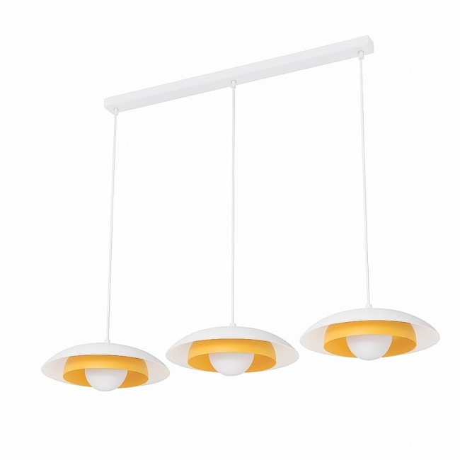 Suspension Arka blanche+orange (3 lumières)