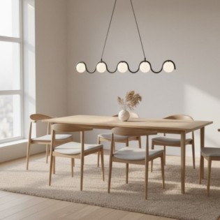 Suspension Ondessa noire (5 lumières)