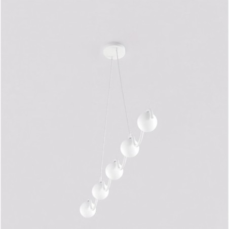 Suspension Ondessa blanche (5 lumières)