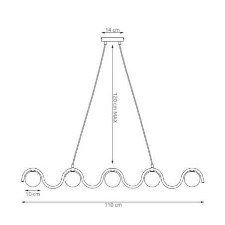 Suspension Ondessa blanche (5 lumières)