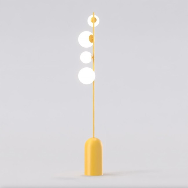 Lampe sur pied Tandem orange (4 lumières)