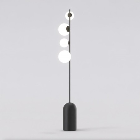 Lampe sur pied Tandem noire (4 lumières)
