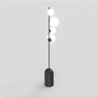 Lampe sur pied Tandem noire (4 lumières)