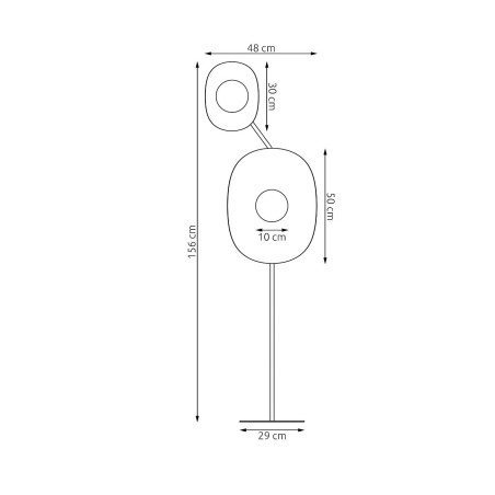 Lampe sur pied Lysia orange (2 lumières)