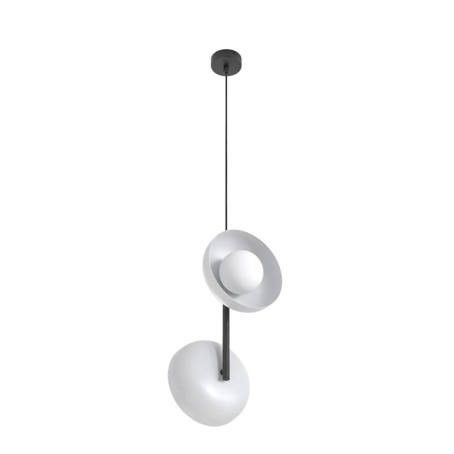 Suspension Elara gris+noir (2 lumières)