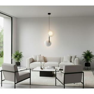 Suspension Elara gris+noir (2 lumières)