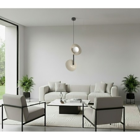 Suspension Elara moka+noir (2 lumières)