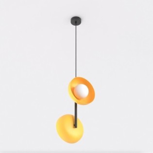 Suspension Elara orange+noir (2 lumières)