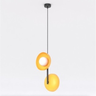Suspension Elara orange+noir (2 lumières)