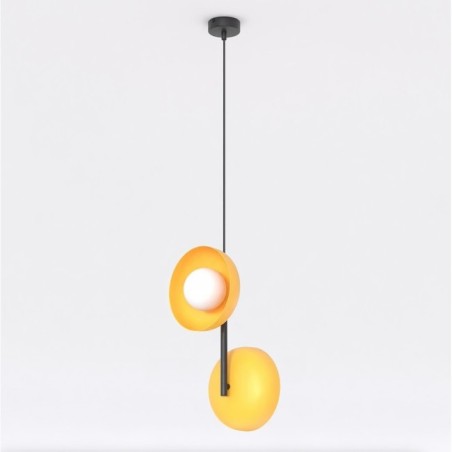 Suspension Elara orange+noir (2 lumières)