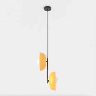 Suspension Elara orange+noir (2 lumières)