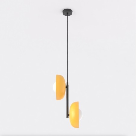 Suspension Elara orange+noir (2 lumières)