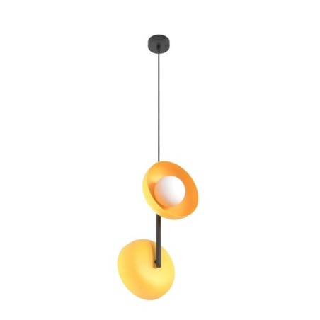 Suspension Elara orange+noir (2 lumières)