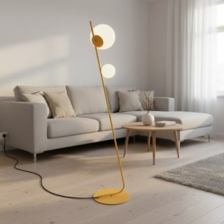 Lampe sur pied Zayra orange (2 lumières)
