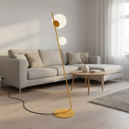 Lampe sur pied Zayra orange (2 lumières)