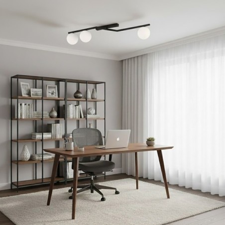 Lampe de plafond Aurelis opale (3 lumières)