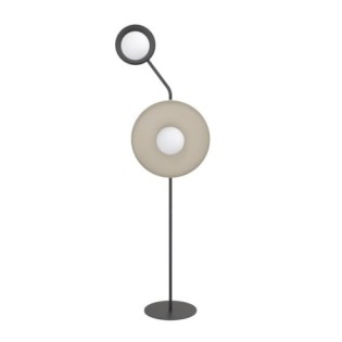 Lampe sur pied Novara noir+moka (2 lumières)
