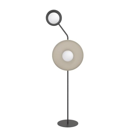 Lampe sur pied Novara noir+moka (2 lumières)