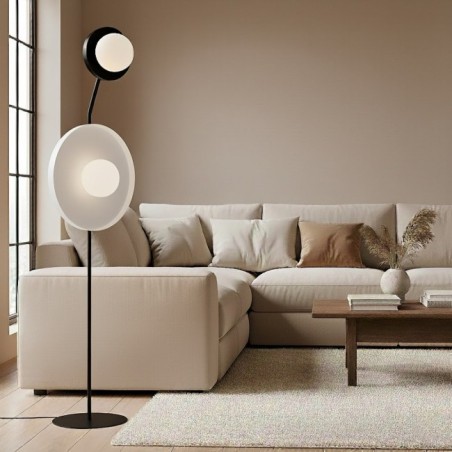 Lampe sur pied Novara noir et blanc (2 lumières)