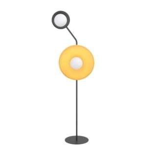 Lampe sur pied Novara noir+orange (2 lumières)
