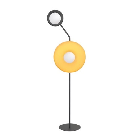 Lampe sur pied Novara noir+orange (2 lumières)