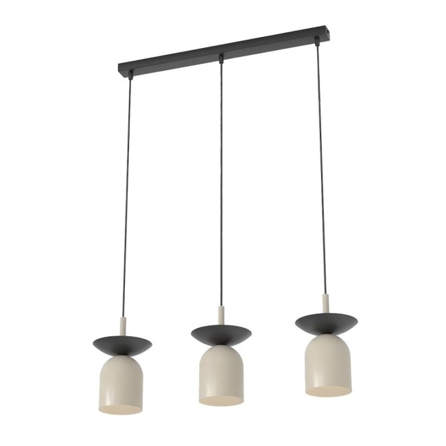 Suspension Lorenza moka+noir (3 lumières)