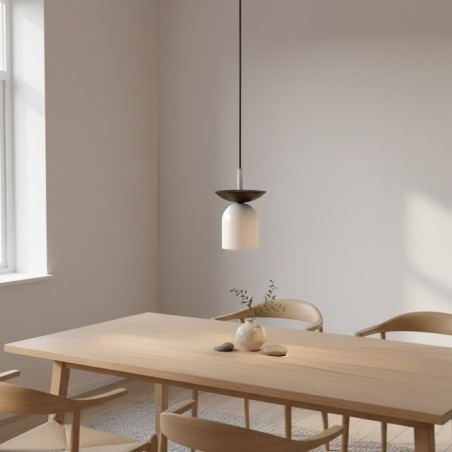 Suspension Lorenza blanc+noir.