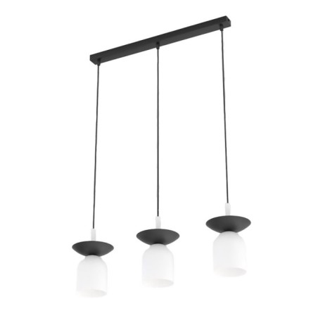 Suspension Lorenza blanc+noir (3 lumières)