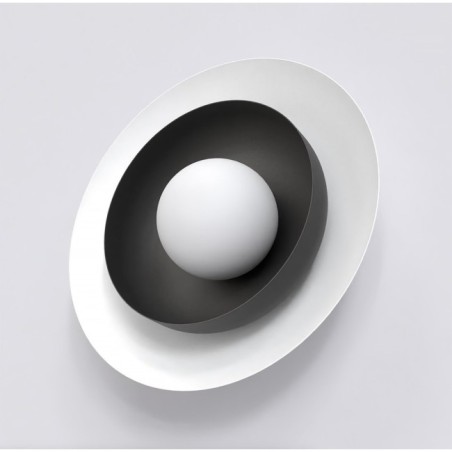 Applique mural Kumi blanc+noir.