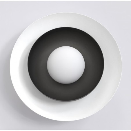 Applique mural Kumi blanc+noir.