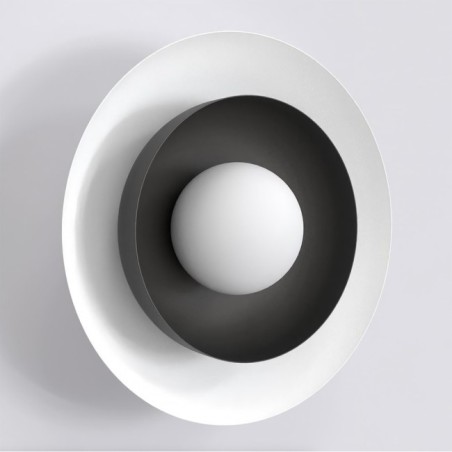 Applique mural Kumi blanc+noir.