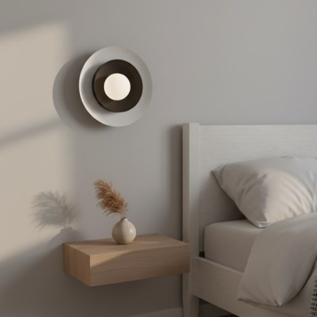 Applique mural Kumi blanc+noir.