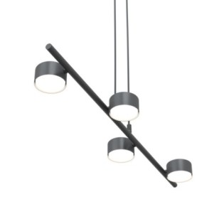 Suspension Kelvo noire (4 lumières)